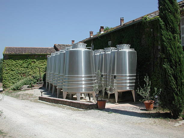 istock Shiny steel storage tanks 139977077