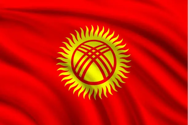 Vector illustration of Flag of Kyrgyzstan