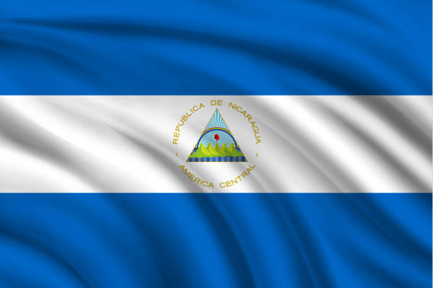 Flag of Nicaragua Flag of Nicaragua. Vector illustration. flag of nicaragua stock illustrations