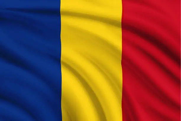 Vector illustration of Flag of Romania