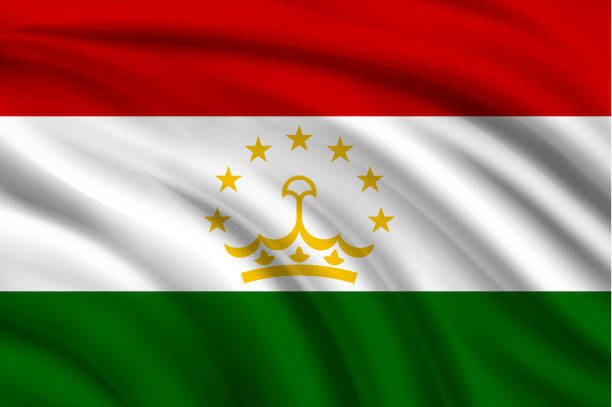 illustrazioni stock, clip art, cartoni animati e icone di tendenza di bandiera del tagikistan - tagikistan