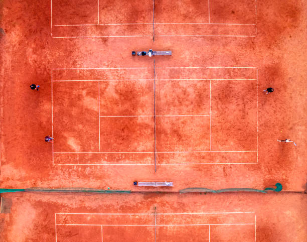 istock Tennis courts from above (aerial view) 1399772193