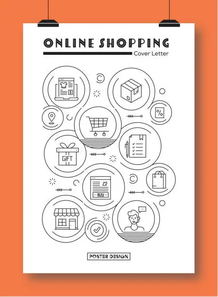 Vector illustration of Online Shopping ready template.