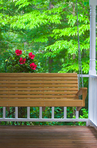 istock Porch Swing and Flowers 139977580