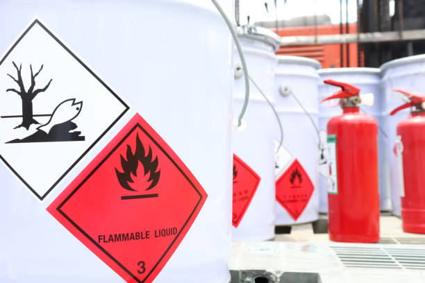 istock Flammable liquid symbol on the chemical tank 1399775902