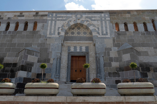Konya, Turkey - May 12, 2022: Konya Alâeddin Mosque. Konya Alaeddin Mosque was built in the 13th century during the Anatolian Seljuk period.
