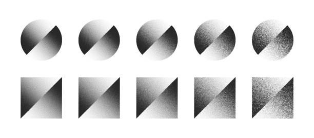 illustrations, cliparts, dessins animés et icônes de cercle décalé et formes abstraites vectorielles carrées définies isoler sur fond blanc - abstract symbol circle variation