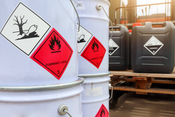 istock Flammable liquid symbol on the chemical tank 1399776412
