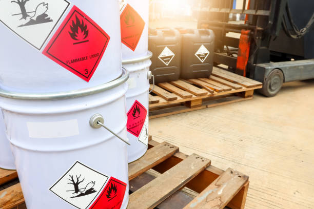 istock Flammable liquid symbol on the chemical tank 1399777064