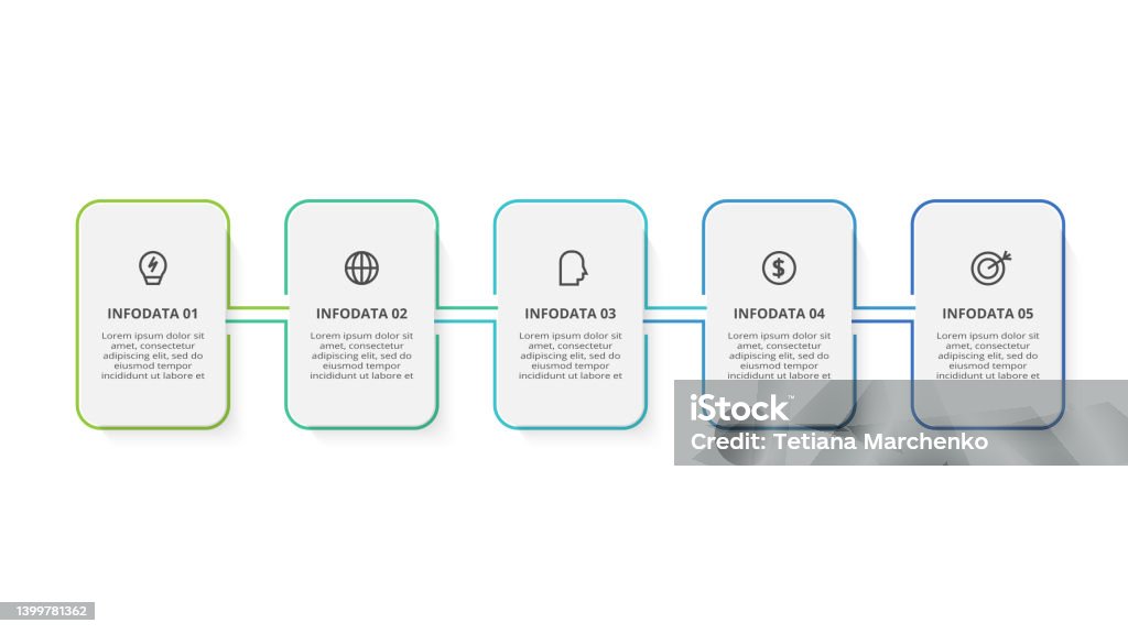 5 Step Visualisation Rectangles Infographic With 5 Steps Options Parts Or Processes Business ...