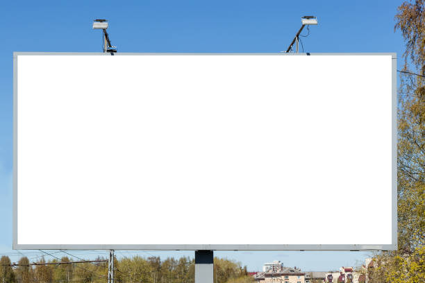 istock Large information board with a white empty background for business advertising. 1399782970
