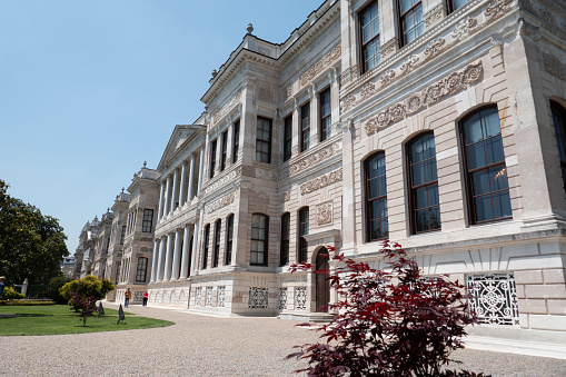 ISTANBUL, TURKEY - May 25, 2022: It is the National Museum of Palace Painting in the Dolmabahce Palace Complex. This section hosts paintings of Istanbul vistas belonging to local and foreign artists