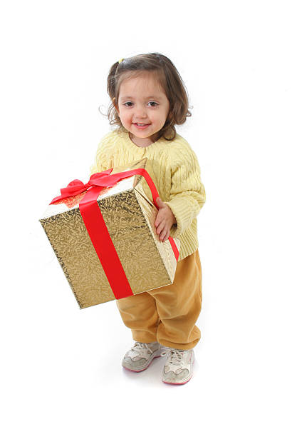 istock Toddler with a christmas gift 139978852