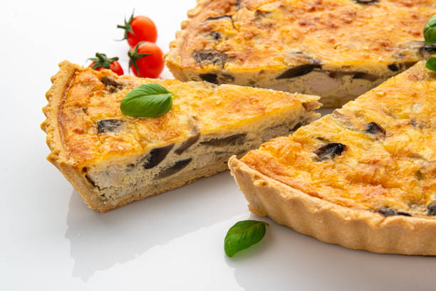 istock Mushroom pie with cheese and wild mushrooms. Mushroom quiche. 1399788915