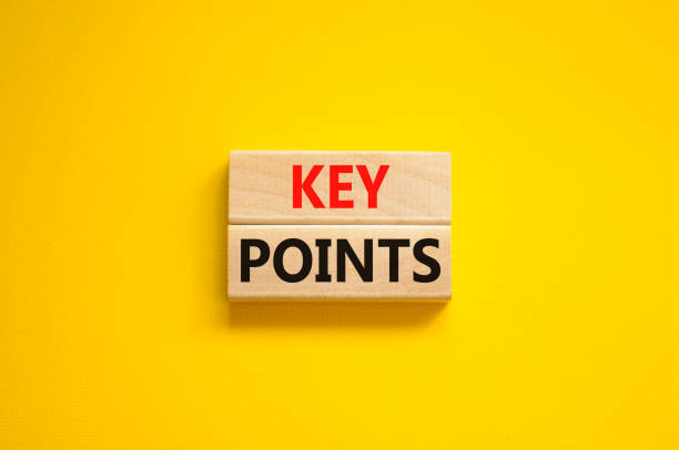 Time to key points symbol. Concept words Key points on wooden blocks on a beautiful yellow background. Business and time to key points concept. Copy space.