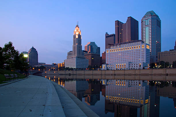 istock Columbus, Ohio Skyline and Scioto River at night. 139979028