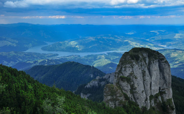 여름철 세라우 산맥 - european alps carpathian mountain range evergreen tree tree 뉴스 사진 이미지