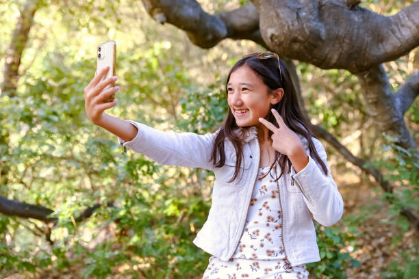 istock Teen girl taking selfies 1399794804