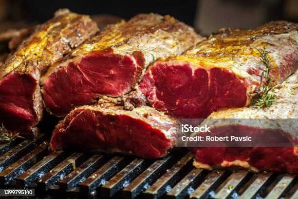 Raw Whole Rib Eye Steak Meat Stock Photo - Download Image Now - Full Length, Whole, Steak