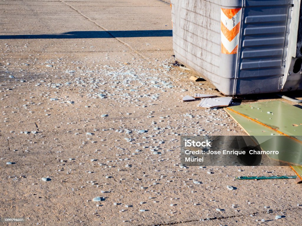 Garbage Container Onboard Overflowing Garbage Container On A Street Recycling Concept Stock Photo ...