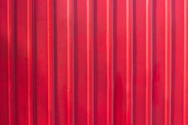 istock Red metal shutter door background 1399799531