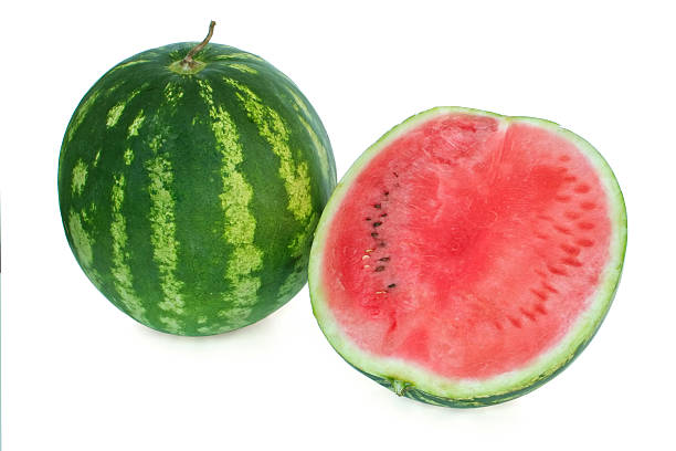 melón - watermelon full length isolated circle fotografías e imágenes de stock