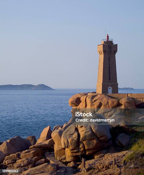 Lighthouse Ploumenach Brittany France Stock Photo - Download Image Now - Atlantic Ocean, Beach, Beacon