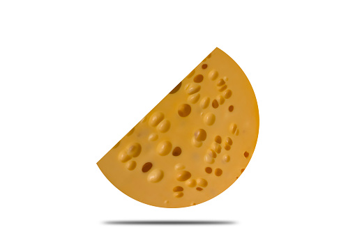 Swiss cheese isolated on white background