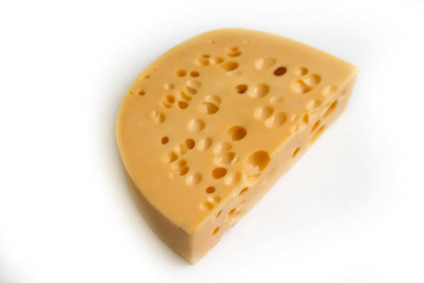 Swiss cheese isolated on white background