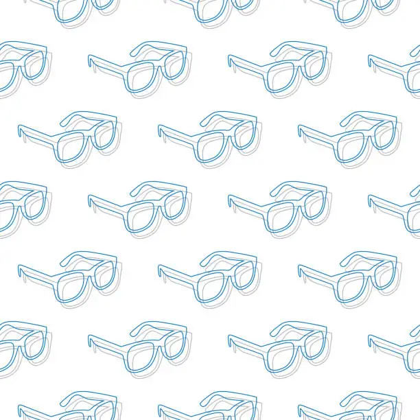 Vector illustration of Line Art Eyeglasses Seamless Pattern