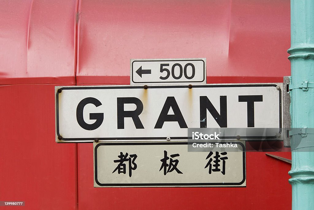 Chinatown street sign San Francisco,  California, USA San Francisco - California Stock Photo