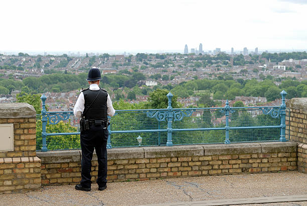 Policing London stock photo