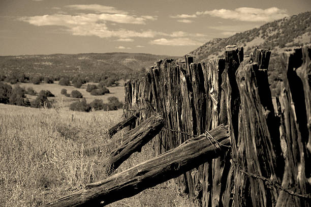 Old Western Fence stock photo