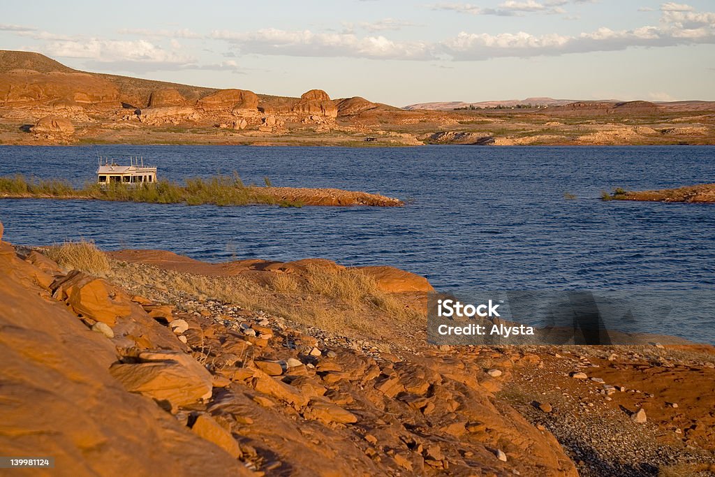 Lago Powell pôr-do-sol no gelo - Foto de stock de Areia royalty-free