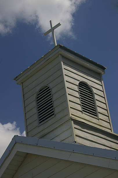 istock Church belltower with cross 139981480