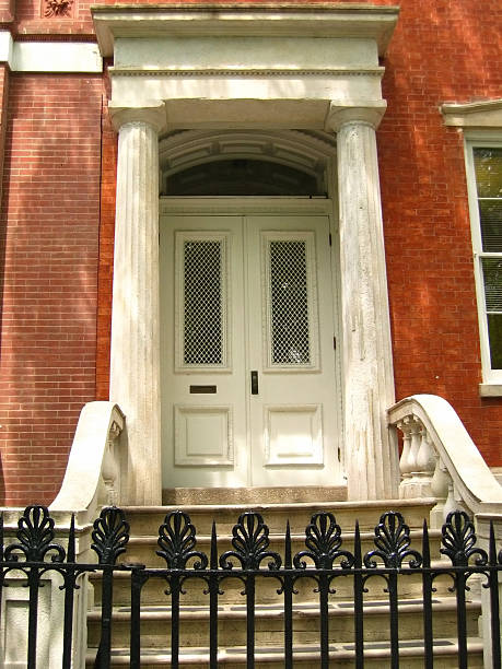 istock Brick townhouse front door 139982230