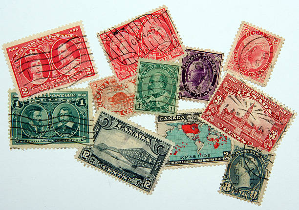 istock Old Canadian Postage Stamps 139982426