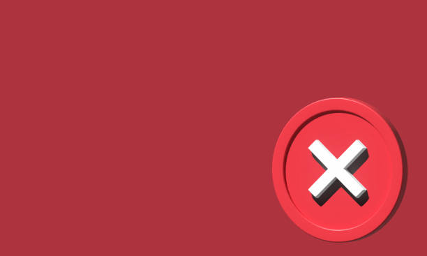 Cross mark 3d icon. Red cross mark. Cross mark concept 3d illustration