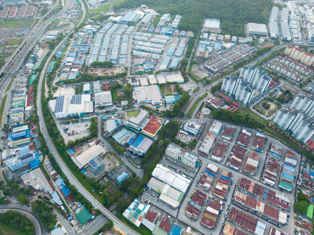 istock Drone point of view suburb during day time 1399830818