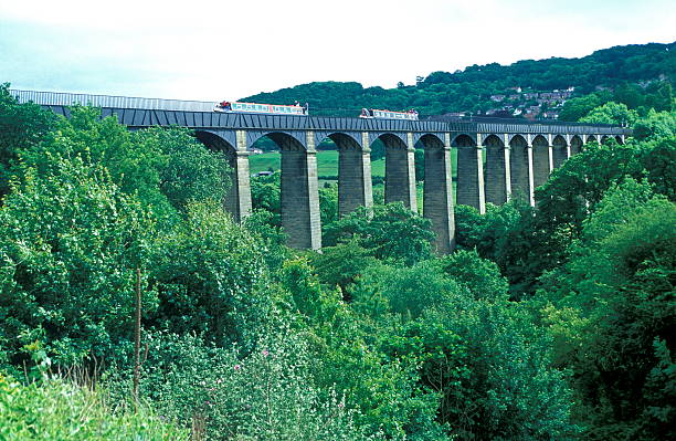 istock Canalboats crossing aquaduct 139983109