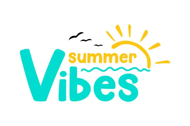 Vector illustration of Summer Vibes lettering background