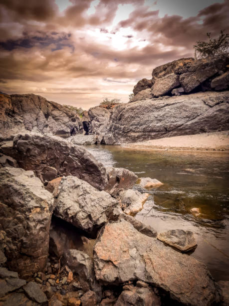istock Landscape background of river flowing through rock formations 1399840749