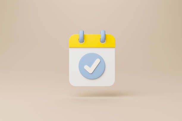 Calendar deadline or event reminder notification icon notice. 3d rendering illustration