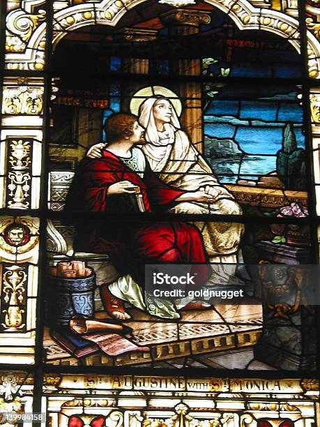 Stained Glass Window Of Virgin Mary Stock Photo - Download Image Now - Architecture, Catholicism, Church