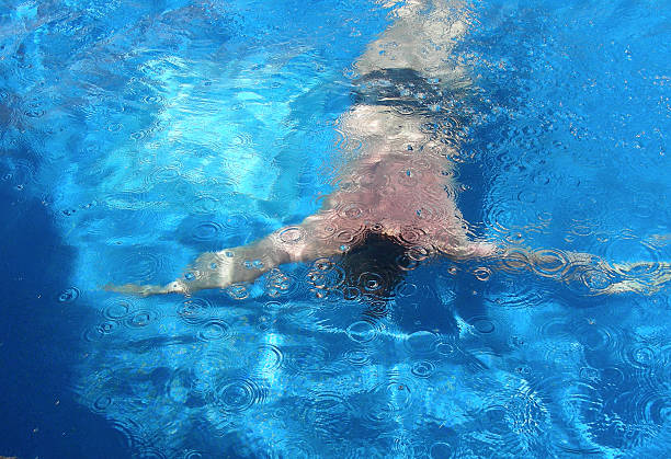 swiming man stock photo