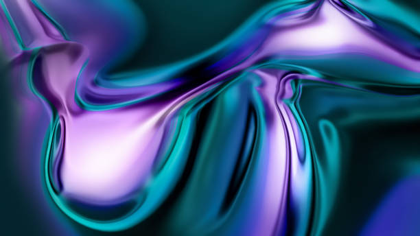 Abstract 3D Chrome Background Abstract 3D Chrome Background with Waves and Lines liquid stock pictures, royalty-free photos & images
