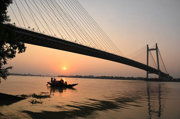 istock Sunset at princep ghat, Kolkata, Westbengal. 1399844541