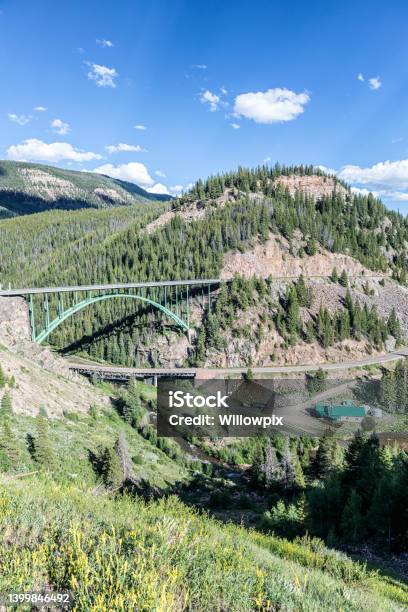 Colorado Rocky Mountain Canyon Highway Overpass Underpass Bridges Stock Photo - Download Image Now