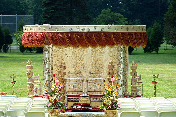 Indian Wedding Mandap An Indian Mandup, where a wedding is held culture of india photos stock pictures, royalty-free photos & images