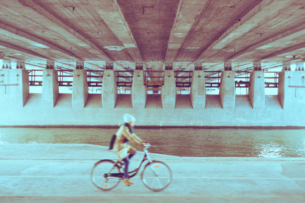 istock Cyclist in the tunnel. 1399850636